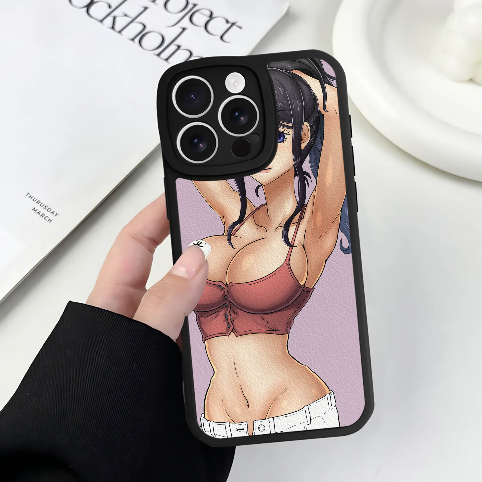 （画像用） ワンピース ONE PIECE 【iPhone 16シリーズ対応】シリコンスマホケース（レザー調） 材質：シリコン